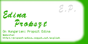 edina propszt business card